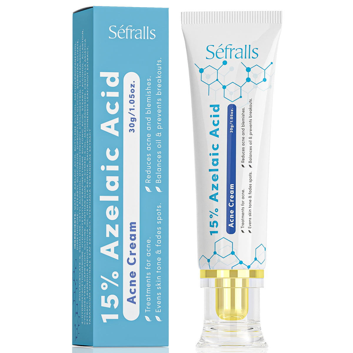 Séfralls 15% Azelaic Acid Acne Cream - Dark Spot Remover (30g)