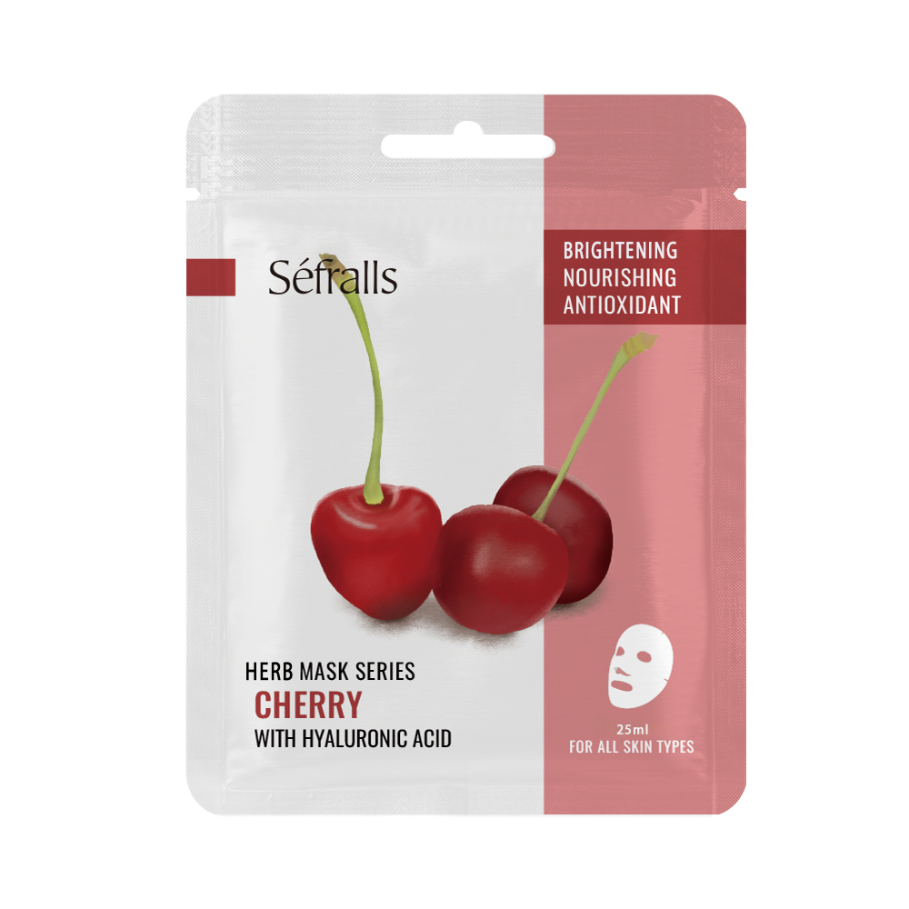 Séfralls Cherry Brightening & Nourishing Facial Sheet Mask with Hyaluronic Acid (25ml*10pcs)