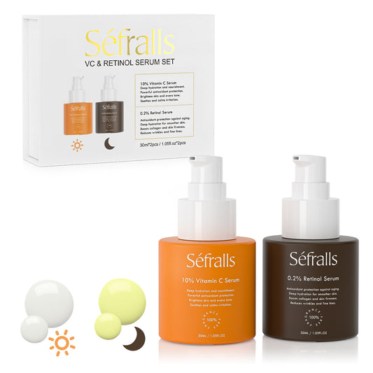 Séfralls Vitamin C + Retinol Serum Duo | Brightening & Skin Renewal Facial Serum Set